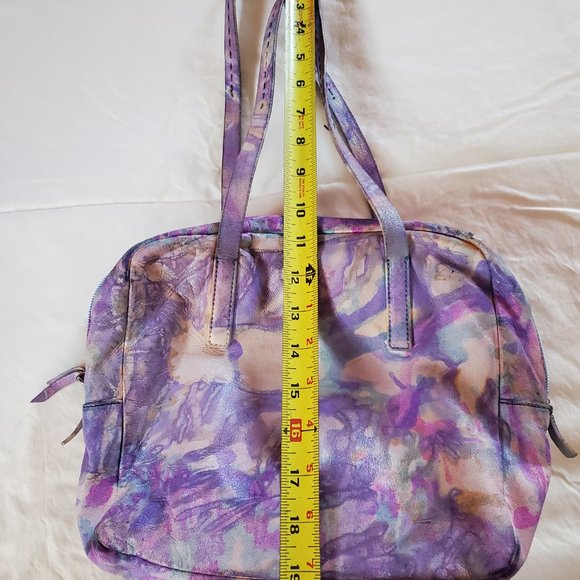 Prada leather hobo tote bag purple Pink blue white yellow grey ivory tie dyed - Picture 12 of 16